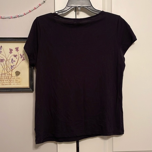 Talbots Black Ruffle Tee - Picture 2 of 7
